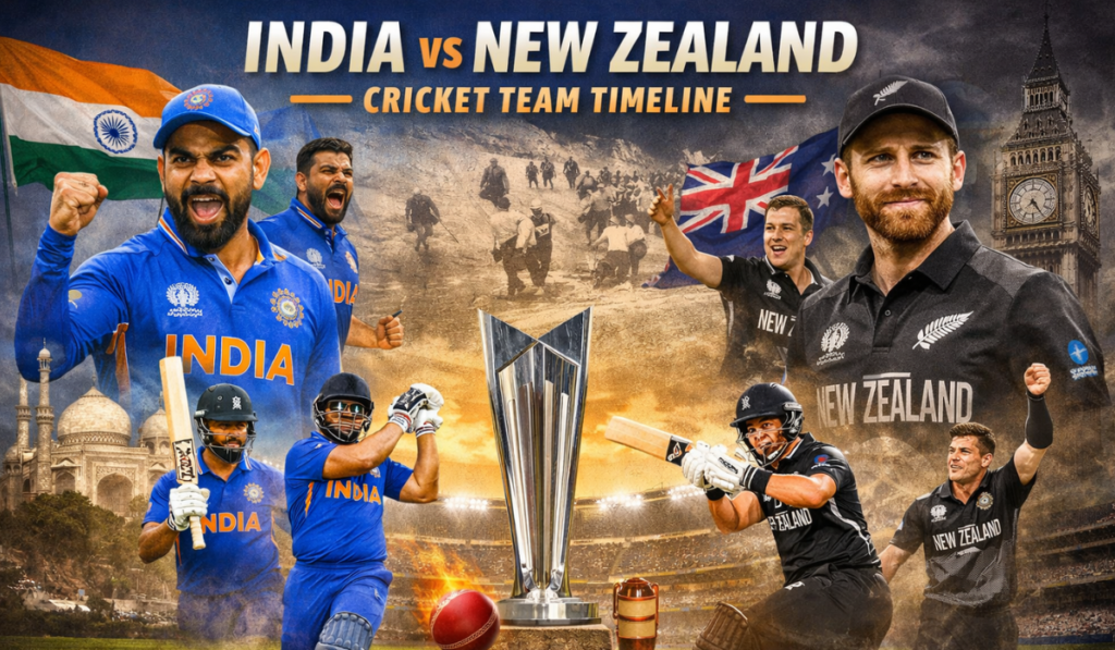 India National Cricket Team vs New Zealand National Cricket Team Timeline