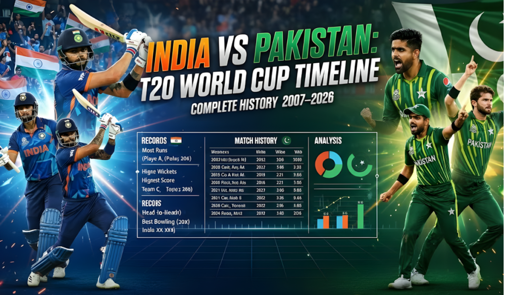 India vs Pakistan T20 World Cup Timeline