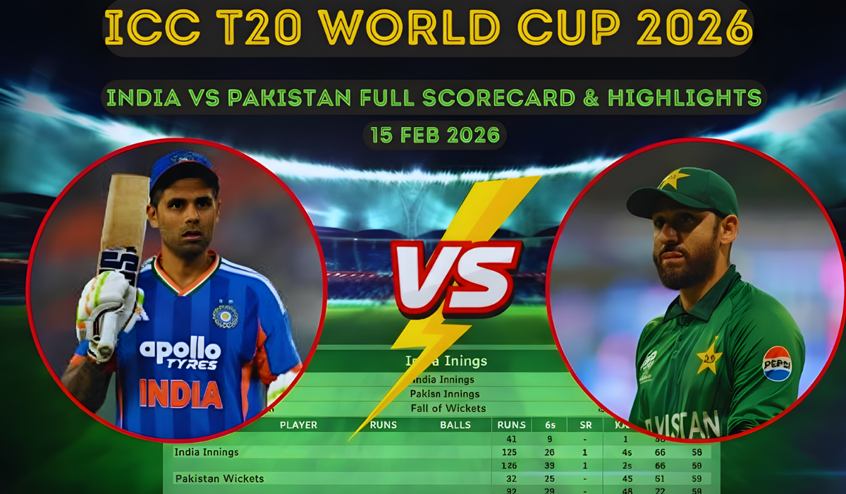 India vs Pakistan T20 World Cup scorecard 2026