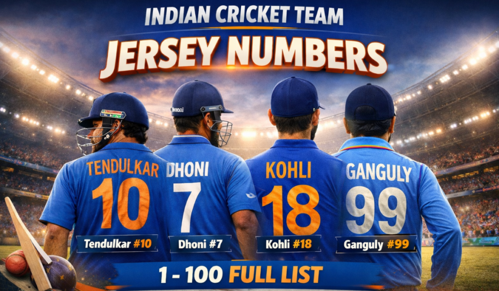Indian Cricket Team Jersey Numbers