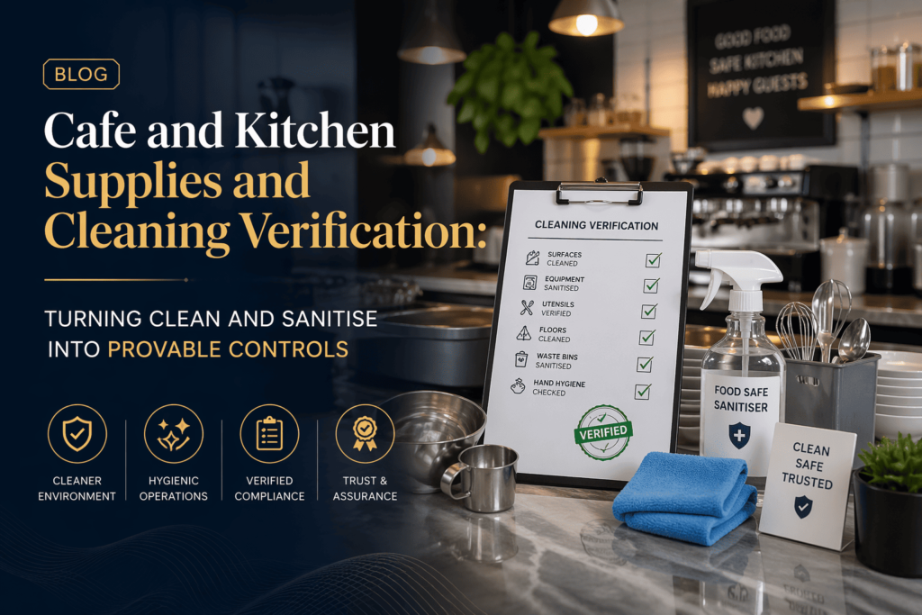 Cafe and Kitchen Supplies and Cleaning Verification