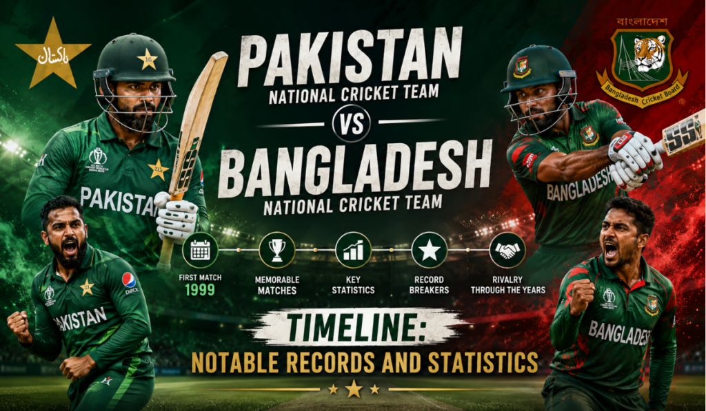 Pakistan National Cricket Team vs Bangladesh National Cricket Team Timeline