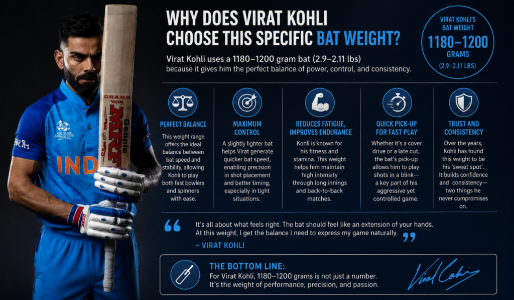 Virat Kohli Bat Weight in kg