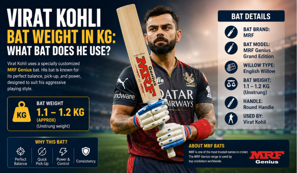 Virat Kohli Bat Weight in kg