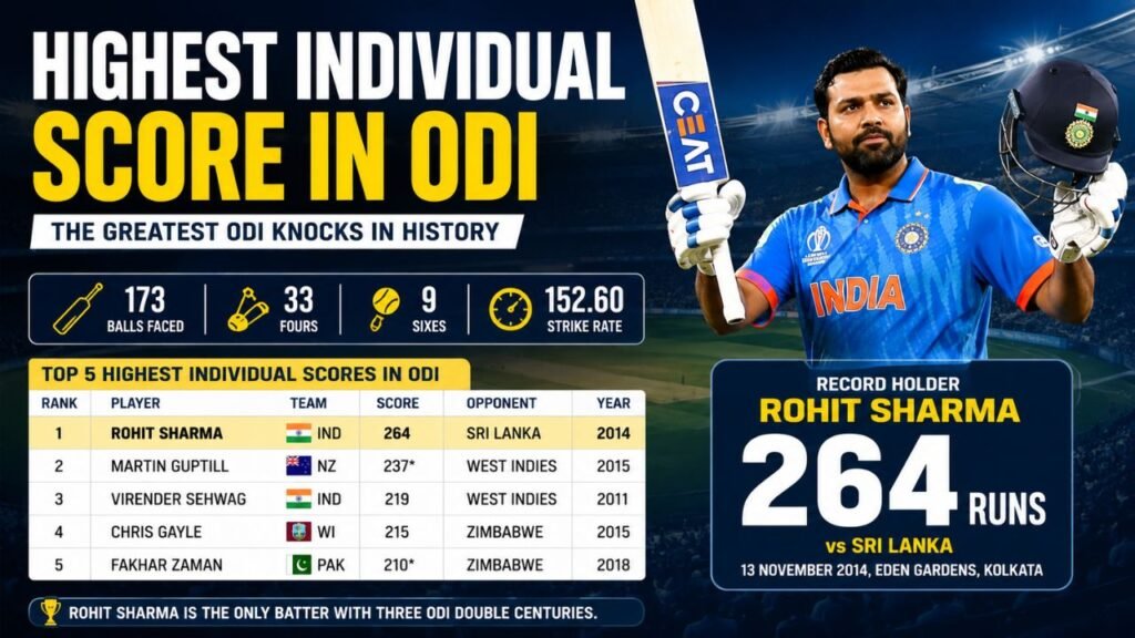 Highest Individual Score in ODI